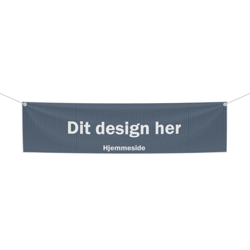 Mat stofbanner med tryk hængende indendørs uden genskin