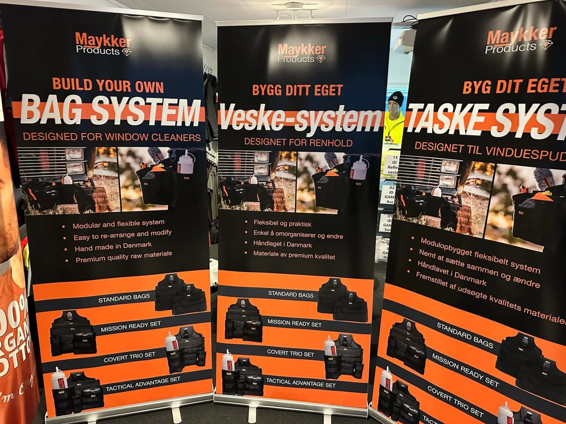 Roll-ups med print – messe udført af Gtryk for Maykker Products