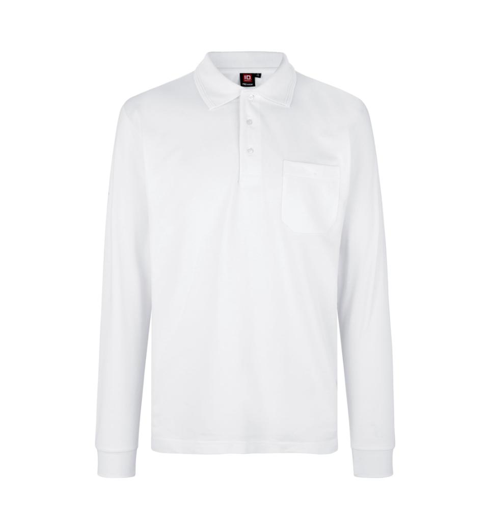 PRO Wear poloshirt l/æ med tryk i farven Hvid